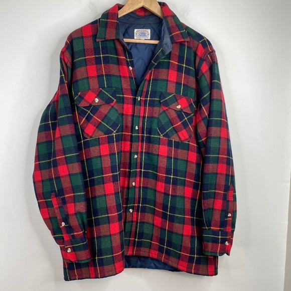 Peter Hankins Inc Other - Vintage Peter Hankins Flannel Wool Shirt Jacket L Plaid Quilt Lined Fisherman